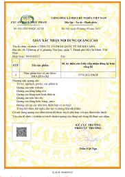 Giấy xác nhận nội dung quảng cáo